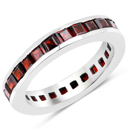 4.68 Carat Genuine Garnet .925 Sterling Silver Ring DestGlow