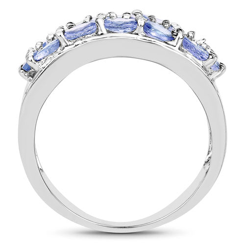 2.76 Carat Genuine Tanzanite and White Topaz .925 Sterling Silver Ring by Bids.com