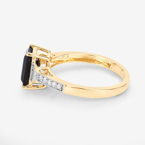 1.73 Carat Genuine Green Tourmaline and White Diamond 14K Yellow Gold Ring by Bids.com