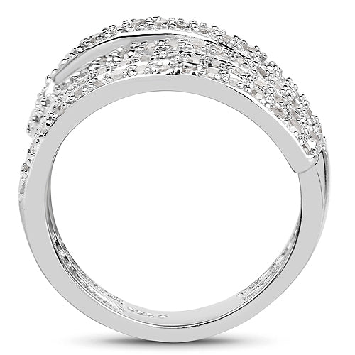 0.83 Carat Genuine White Diamond .925 Sterling Silver Ring by Bids.com
