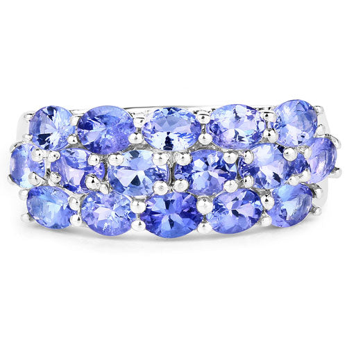 2.72 Carat Genuine Tanzanite .925 Sterling Silver Ring by Bids.com