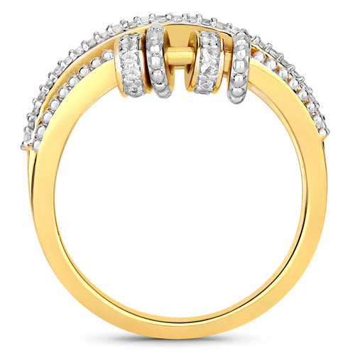 0.20 Carat Genuine White Topaz .925 Sterling Silver Ring DestGlow