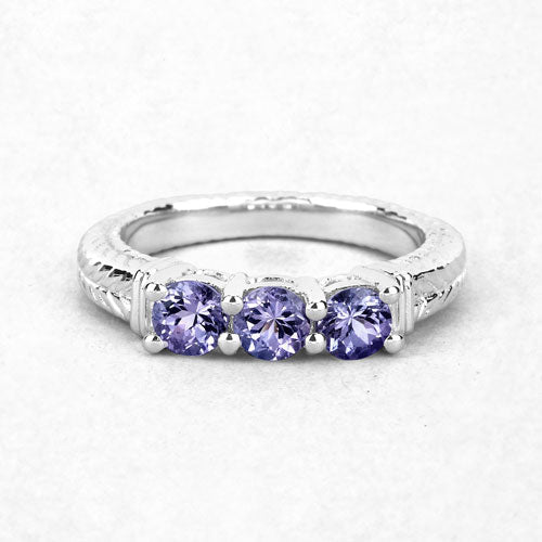 1.11 Carat Genuine Tanzanite .925 Sterling Silver Ring by Bids.com
