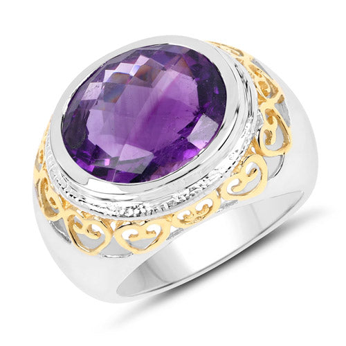 6.92 Carat Genuine Amethyst .925 Sterling Silver Ring by Bids.com