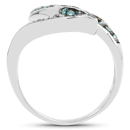 0.76 Carat Genuine Blue Diamond .925 Sterling Silver Ring by Bids.com