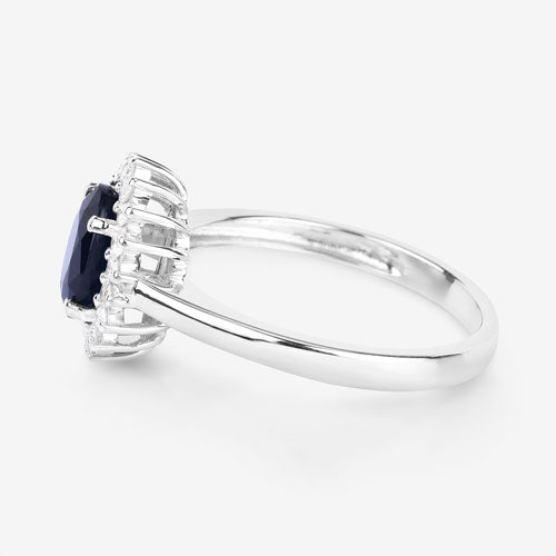 1.73 Carat Genuine Blue Sapphire and White Diamond 14K White Gold Ring by Bids.com