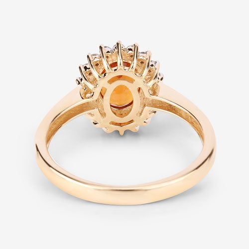 1.87 Carat Genuine Spessartite Garnet and White Diamond 14K Yellow Gold Ring by Bids.com