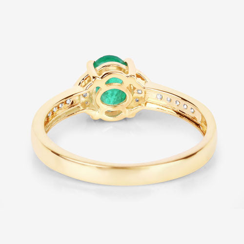 0.82 Carat Genuine Zambian Emerald and White Diamond 14K Yellow Gold Ring by Bids.com