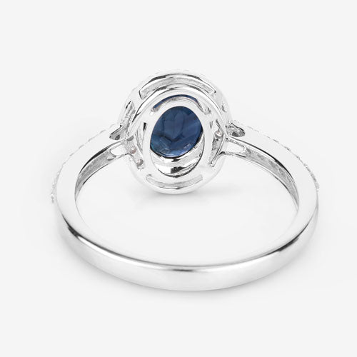 1.82 Carat Genuine Blue Sapphire and White Diamond 14K White Gold Ring by Bids.com