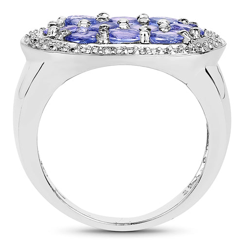 1.70 Carat Genuine Tanzanite .925 Sterling Silver Ring by Bids.com