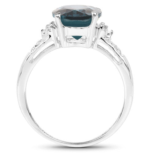 2.64 Carat Genuine London Blue Topaz and White Topaz .925 Sterling Silver Ring by Bids.com