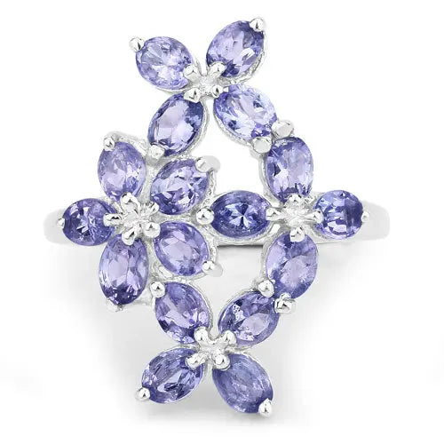 2.89 Carat Genuine Tanzanite .925 Sterling Silver Ring