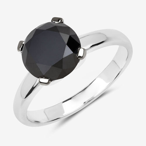 3.00 Carat Genuine Black Diamond 14K White Gold Ring by Bids.com