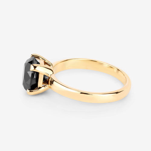 3.00 Carat Genuine Black Diamond 14K Yellow Gold Ring by Bids.com