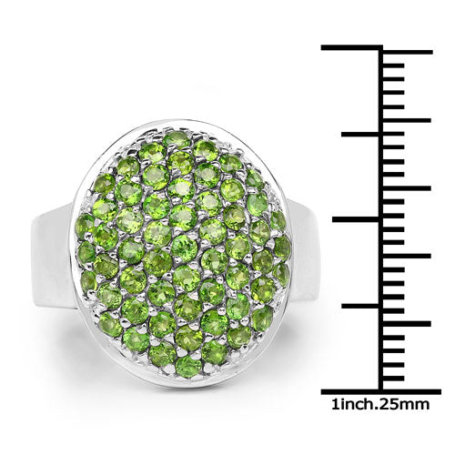 2.17 Carat Genuine Chrome Diopside .925 Sterling Silver Ring by Bids.com