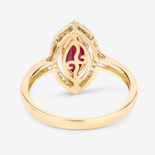 1.52 Carat Genuine Ruby and White Diamond 10K Yellow Gold Ring by Bids.com