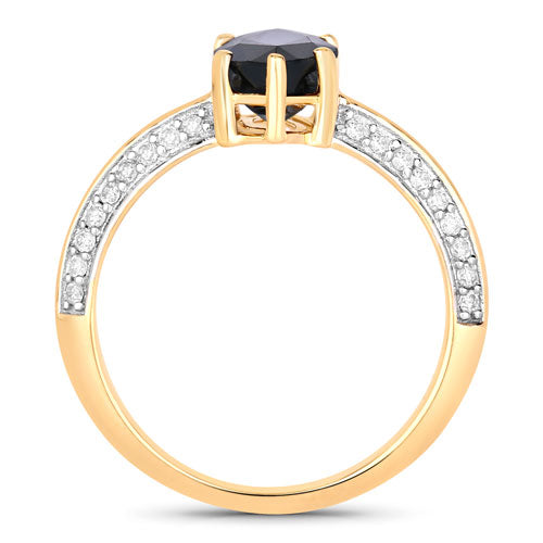 2.39 Carat Genuine Blue Sapphire and White Diamond 10K Yellow Gold Ring by Bids.com