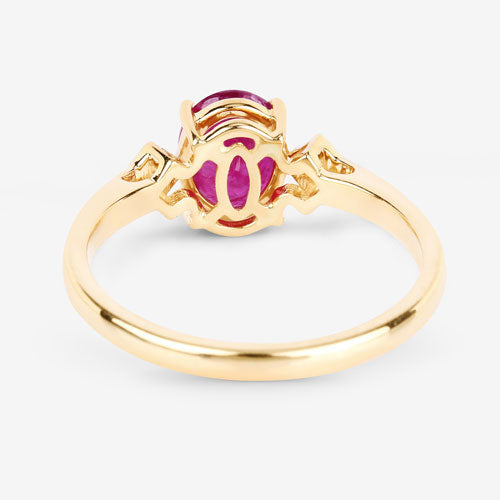 1.22 Carat Genuine Ruby and White Diamond 14K Yellow Gold Ring by Bids.com