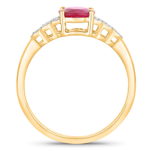 1.52 Carat Genuine Ruby and White Diamond 14K Yellow Gold Ring by Bids.com