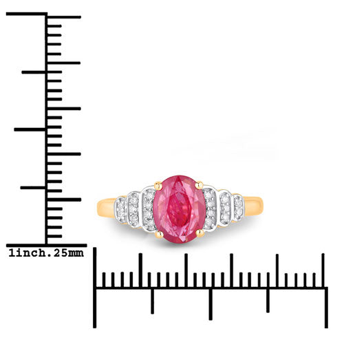 1.52 Carat Genuine Ruby and White Diamond 14K Yellow Gold Ring by Bids.com