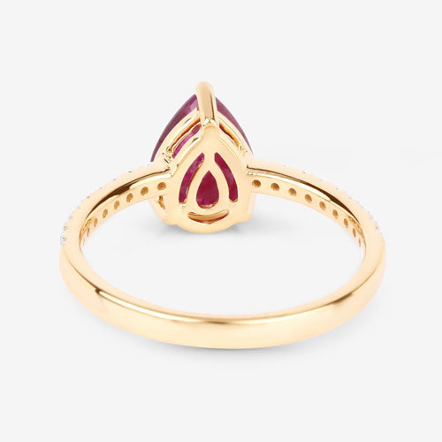 1.68 Carat Genuine Ruby and White Diamond 14K Yellow Gold Ring by Bids.com
