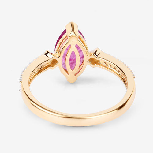 1.01 Carat Genuine Ruby and White Diamond 14K Yellow Gold Ring by Bids.com