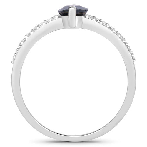 1.49 Carat Genuine Blue Sapphire and White Diamond 14K White Gold Ring by Bids.com