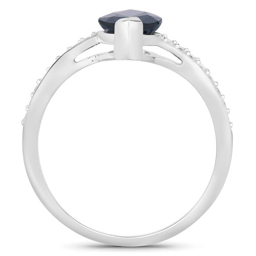 2.26 Carat Genuine Blue Sapphire and White Diamond 14K White Gold Ring by Bids.com