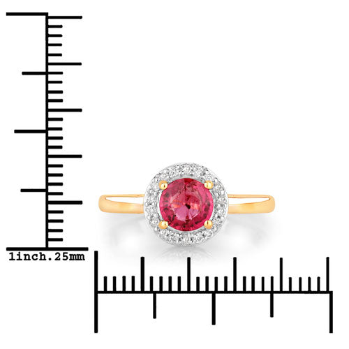 1.12 Carat Genuine Ruby and White Diamond 14K Yellow Gold Ring by Bids.com