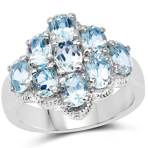 3.24 Carat Genuine Blue Topaz .925 Sterling Silver Ring by Bids.com