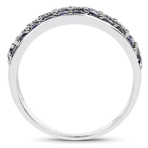 1.70 Carat Genuine Blue Sapphire .925 Sterling Silver Ring by Bids.com