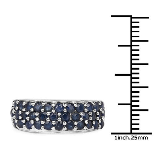 1.70 Carat Genuine Blue Sapphire .925 Sterling Silver Ring by Bids.com