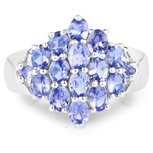 2.45 Carat Genuine Tanzanite .925 Sterling Silver Ring by Bids.com
