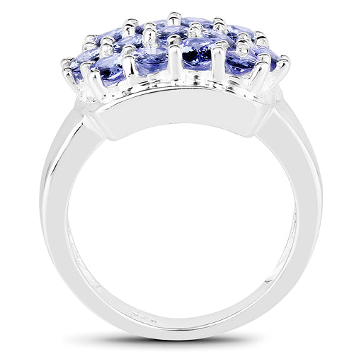2.21 Carat Genuine Tanzanite .925 Sterling Silver Ring by Bids.com