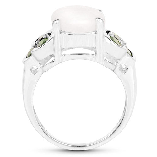 4.52 Carat Genuine Opal and Chrome Diopside .925 Sterling Silver Ring by Bids.com
