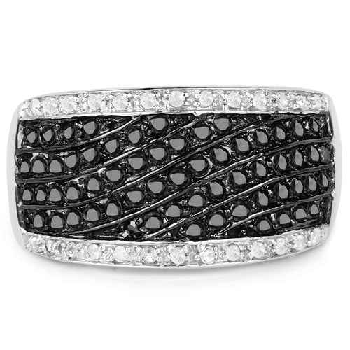 0.79 Carat Genuine Black Diamond .925 Sterling Silver Ring by Bids.com