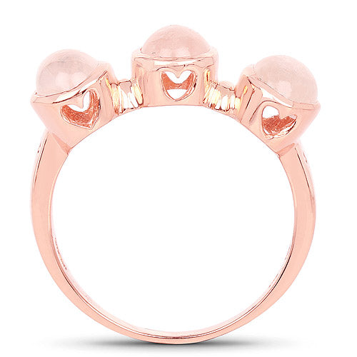 18K Rose Gold Plated 2.88 Carat Genuine Morganite .925 Sterling Silver Ring DestGlow