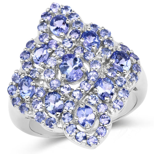 3.31 Carat Genuine Tanzanite .925 Sterling Silver Ring by Bids.com