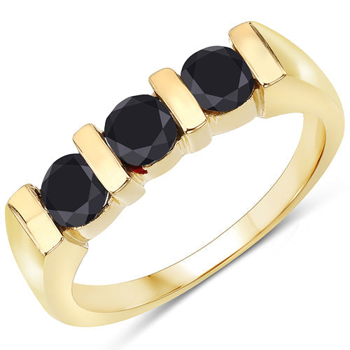 1.20 Carat Genuine Black Diamond .925 Sterling Silver Ring by Bids.com