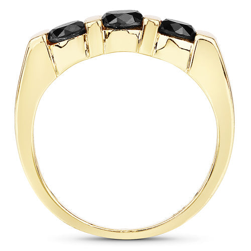 1.20 Carat Genuine Black Diamond .925 Sterling Silver Ring by Bids.com