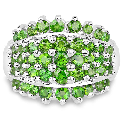 2.48 Carat Genuine Chrome Diopside .925 Sterling Silver Ring by Bids.com