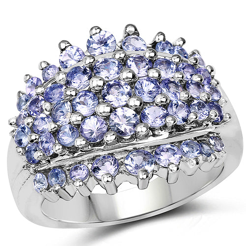 2.35 Carat Genuine Tanzanite .925 Sterling Silver Ring by Bids.com