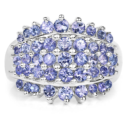 2.35 Carat Genuine Tanzanite .925 Sterling Silver Ring by Bids.com