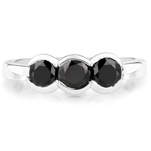 1.22 Carat Genuine Black Diamond .925 Sterling Silver Ring by Bids.com