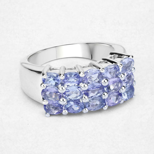 2.55 Carat Genuine Tanzanite .925 Sterling Silver Ring by Bids.com