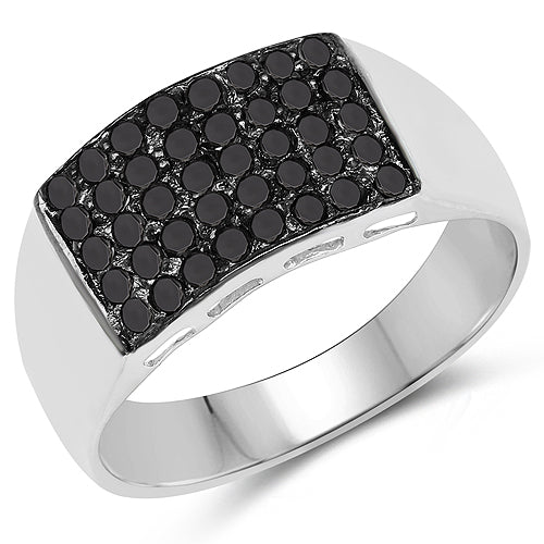 0.43 Carat Genuine Black Diamond .925 Sterling Silver Ring by Bids.com