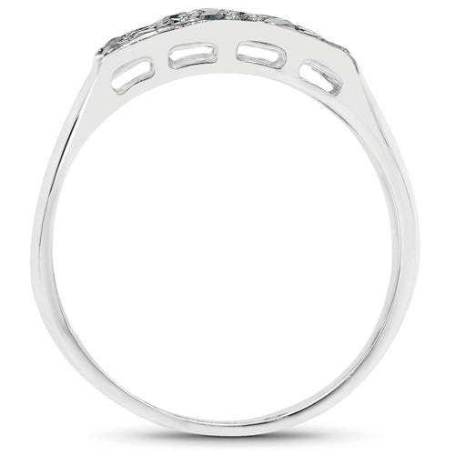 0.48 Carat Genuine Blue Diamond .925 Sterling Silver Ring by Bids.com