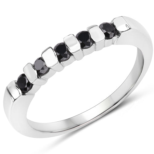0.50 Carat Genuine Black Diamond .925 Sterling Silver Ring by Bids.com