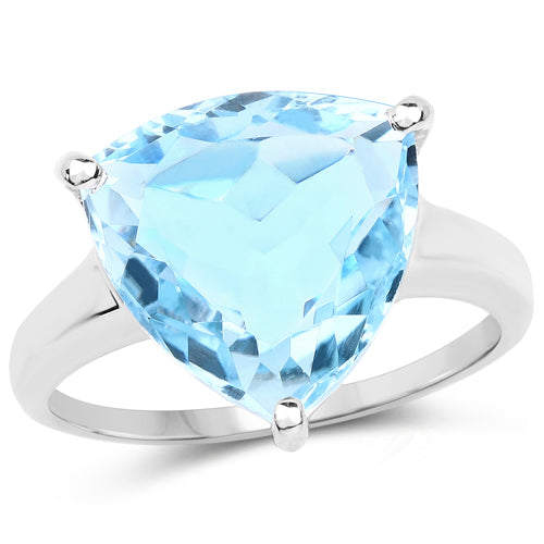 9.00 Carat Genuine Blue Topaz .925 Sterling Silver Ring by Bids.com