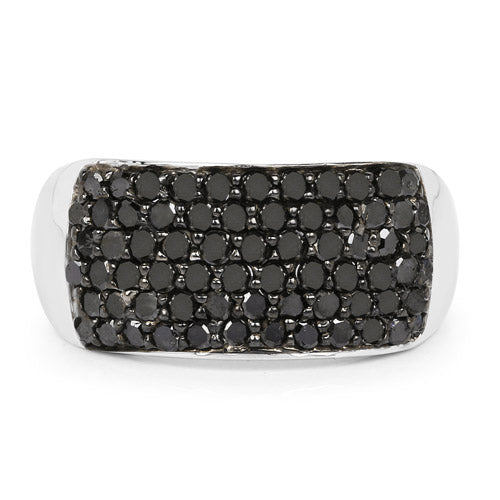 1.21 Carat Genuine Black Diamond .925 Sterling Silver Ring by Bids.com